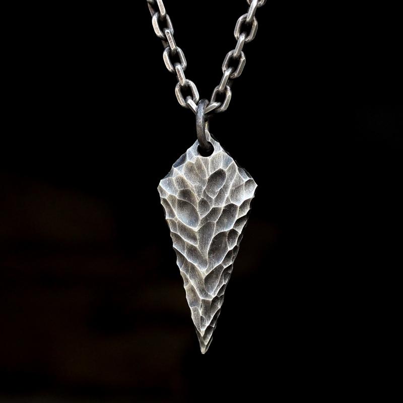 Arrow Shaped Silver Pendant Sunro Raven