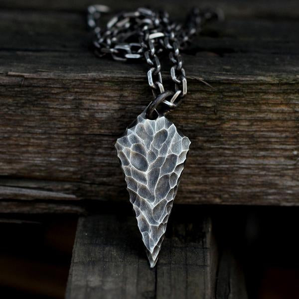 Arrow Shaped Silver Pendant Sunro Raven