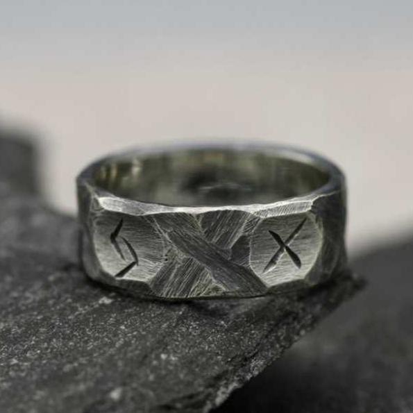 Viking Rune Sterling Silver Ring Sunro Raven