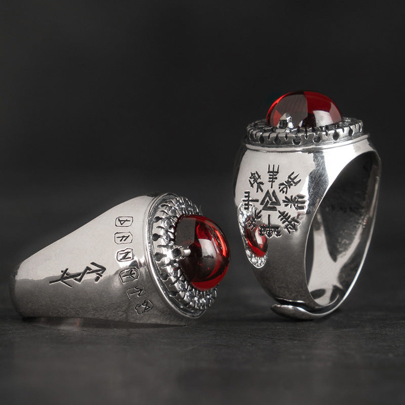 Viking Victory Light Zirconia Silver Ring Sunro Raven