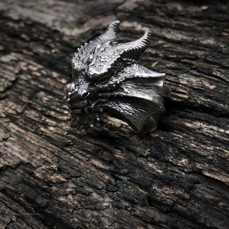 GOT Dragon Sterling Silver Ring Sunro Raven