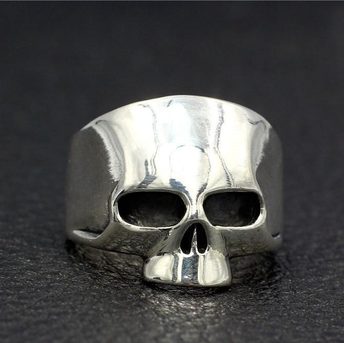 Simple Skull Locomotive Silver Ring Sunro Raven