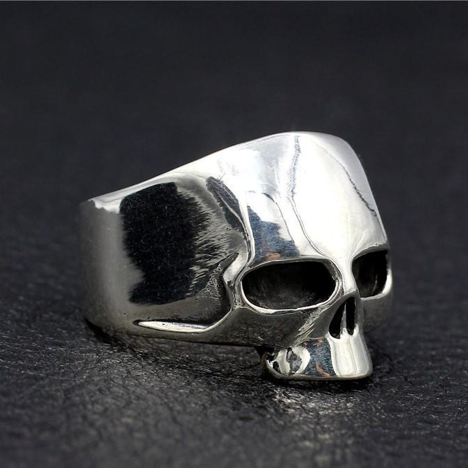 Simple Skull Locomotive Silver Ring Sunro Raven