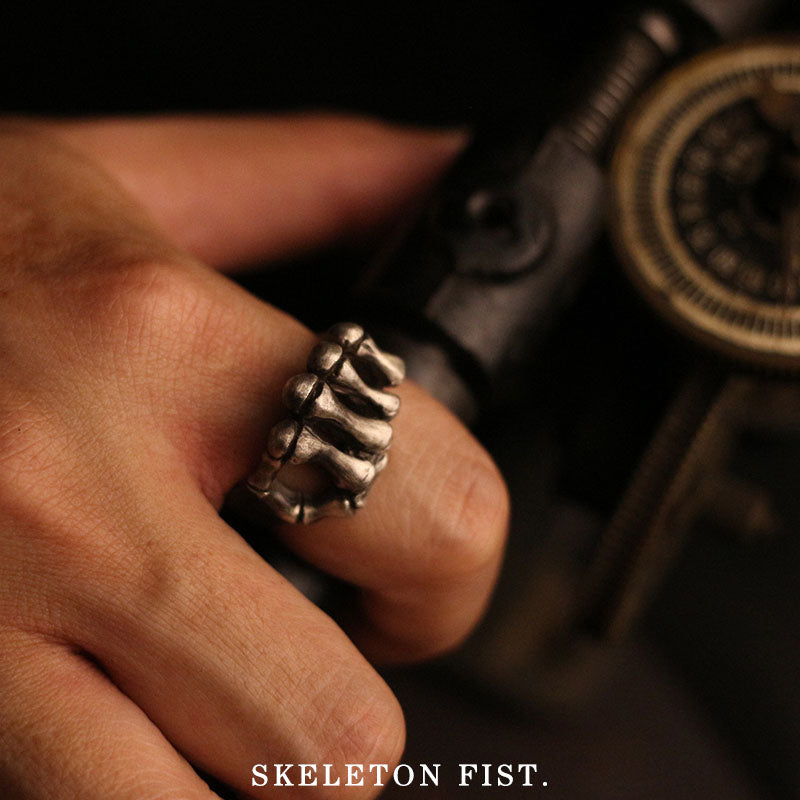 Skeleton Fist Sterling Silver Ring Sunro Raven