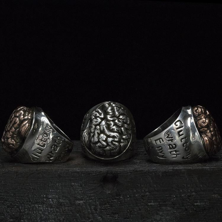 Brain Ring With Severn Deadly Sins Engraved Sunro Raven