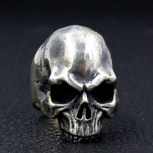 Tough Guy Locomotive Skull Silver Ring Sunro Raven