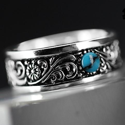 Turquoise Handmade Silver Ring Sunro Raven