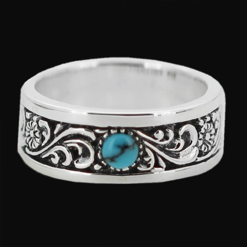 Turquoise Handmade Silver Ring Sunro Raven