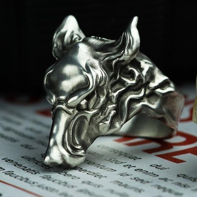 Wolf Head Totem 925 Sterling Silver Ring Sunro Raven