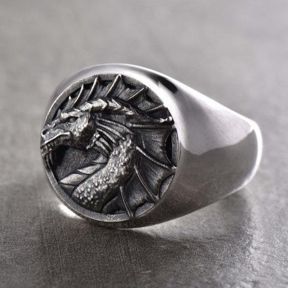 Celtic Dragon Signet Ring Sunro Raven