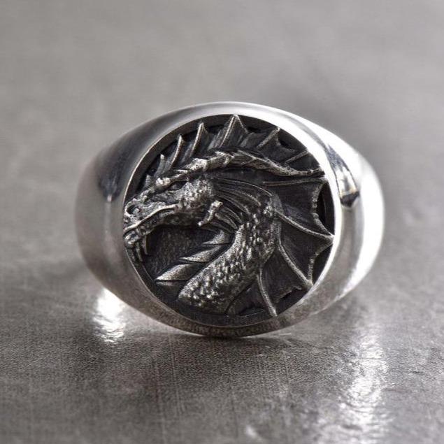 Celtic Dragon Signet Ring Sunro Raven